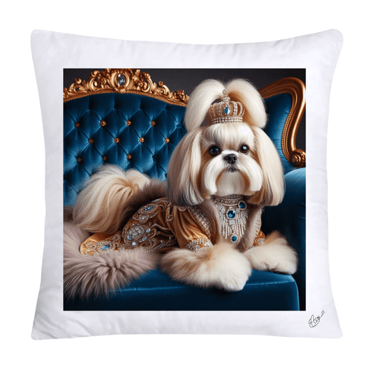 Royal Pet Portrait Pillow Covers 18X18-Shih Tzu at Versailles-2839