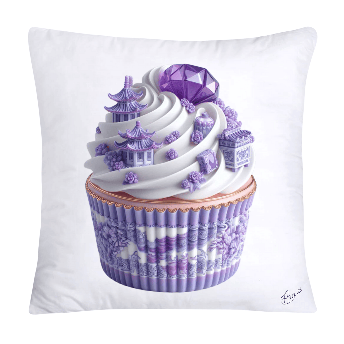 Purple Willow Sweet Cupcake Throw Pillow Covers-4339