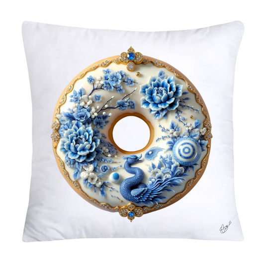 Blue Willow Whimsical Donut Throw Pillow Covers 18X18-1409