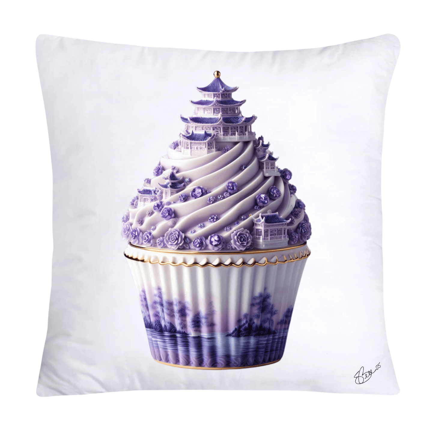Purple Willow Sweet Cupcake Throw Pillow Covers-4357