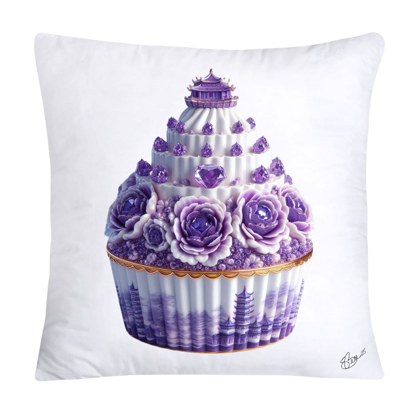 Purple Willow Sweet Cupcake Throw Pillow Covers-4340
