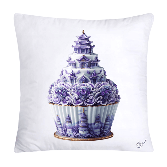 18x18 Purple Willow Chinoiserie Cupcake Throw Pillow Covers-5407