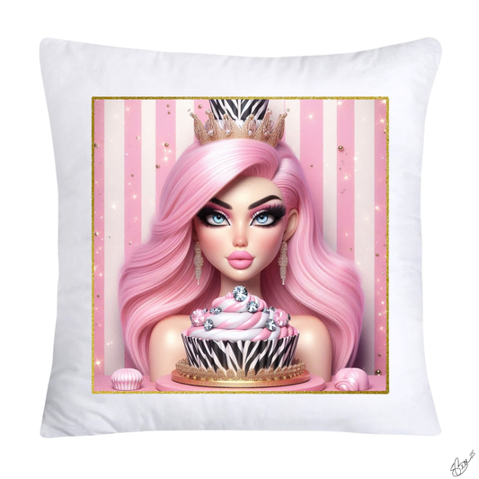 18x18 Wild Animal Print Zebra Cupcake Pillow Covers-2509