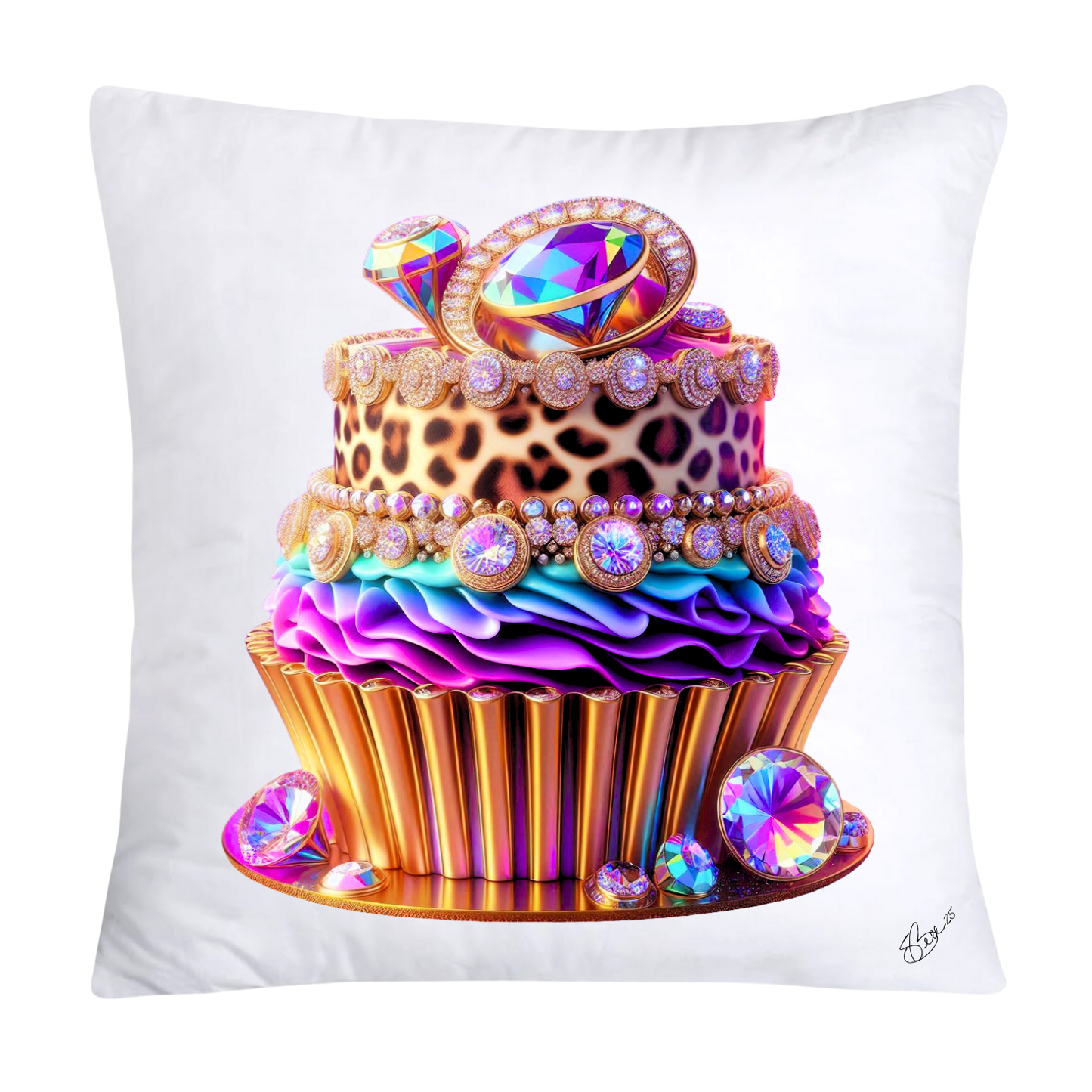 Wild Animal Print Cupcake Throw Pillow Covers 18x18-884
