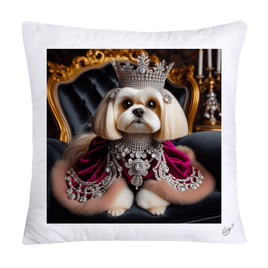 Royal Pet Portrait Pillow Covers 18X18-Shih Tzu at Versailles-2812