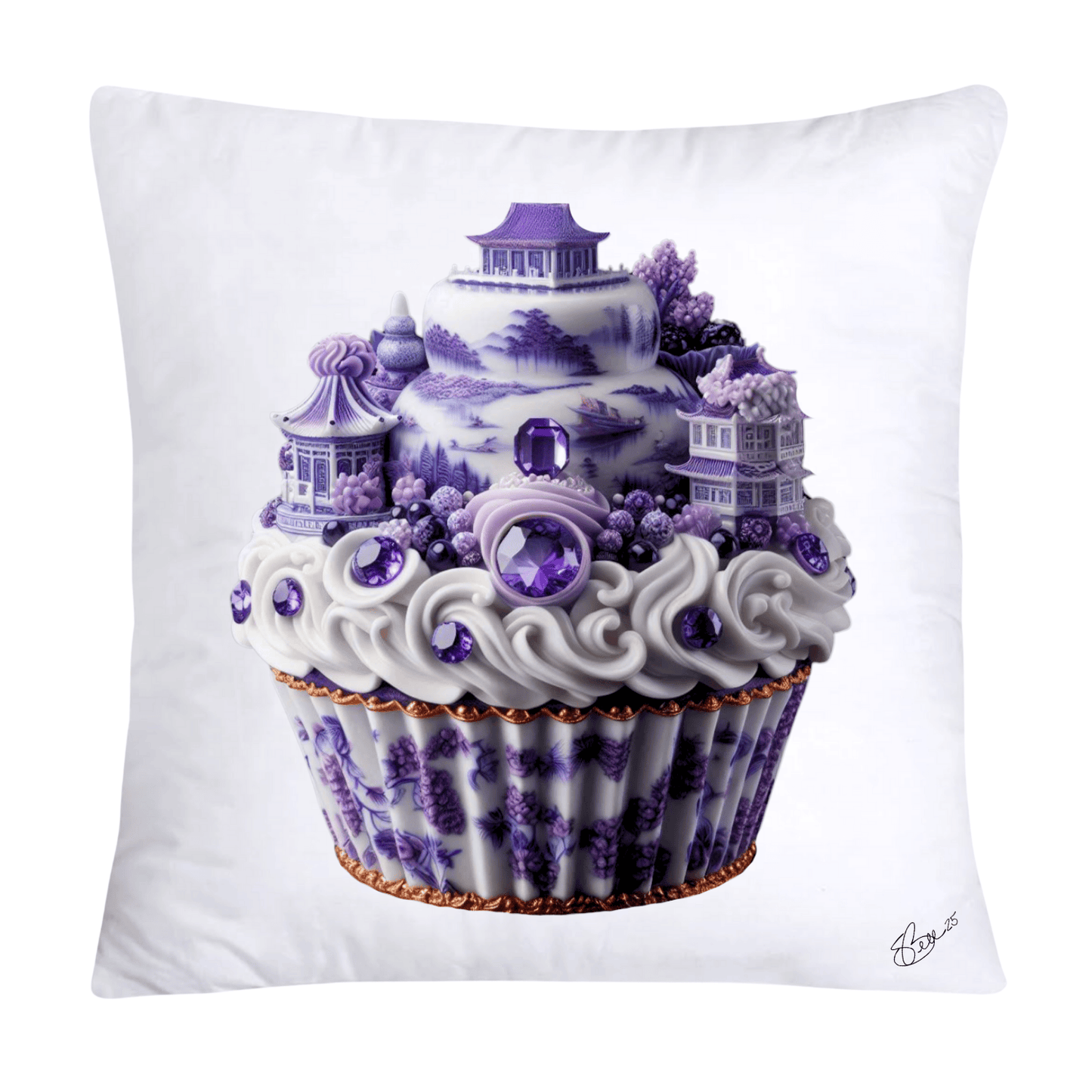 Purple Willow Sweet Cupcake Throw Pillow Covers-4335