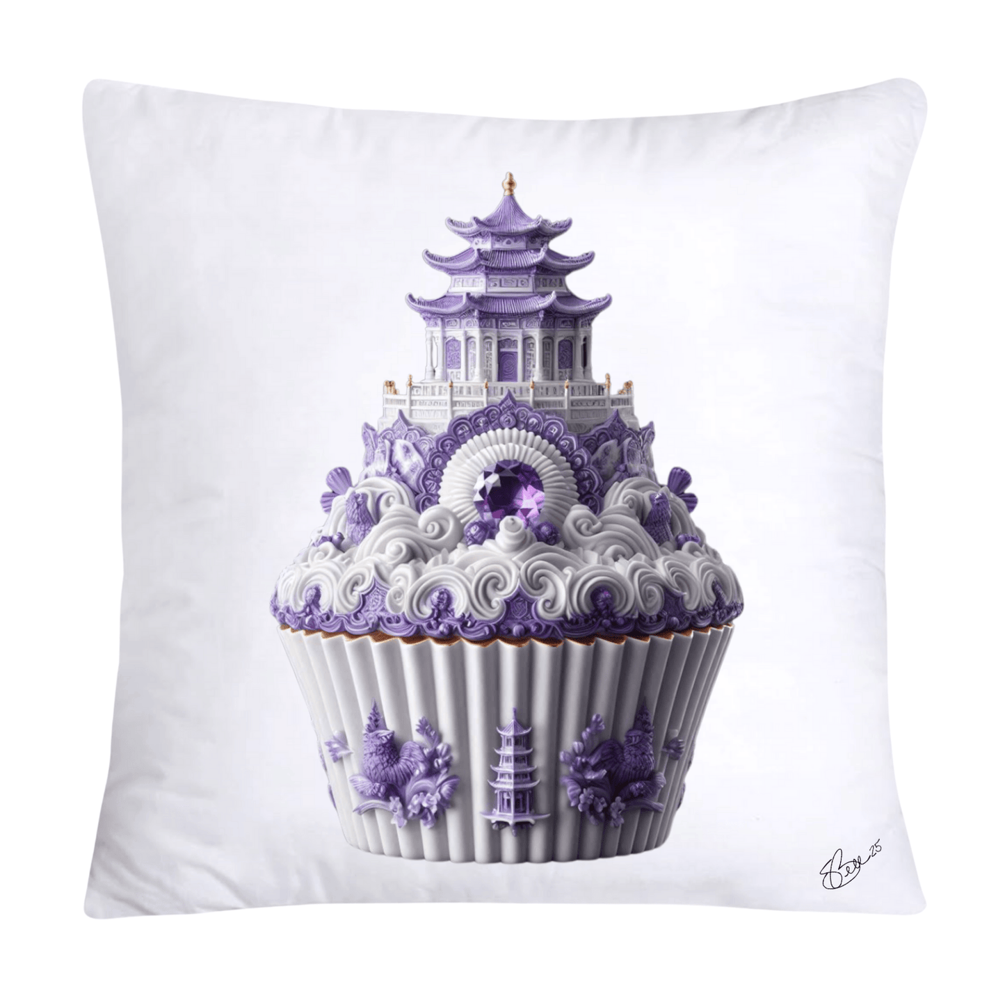 Purple Willow Sweet Cupcake Throw Pillow Covers-4342