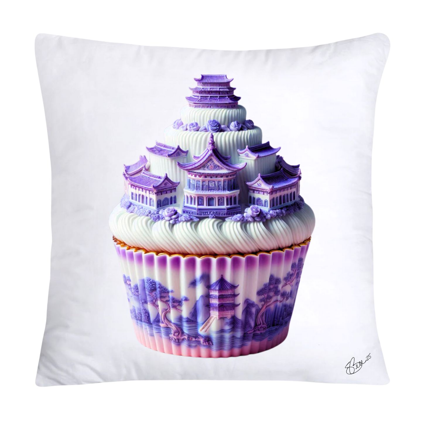18x18 Purple Willow Chinoiserie Cupcake Throw Pillow Covers-5451