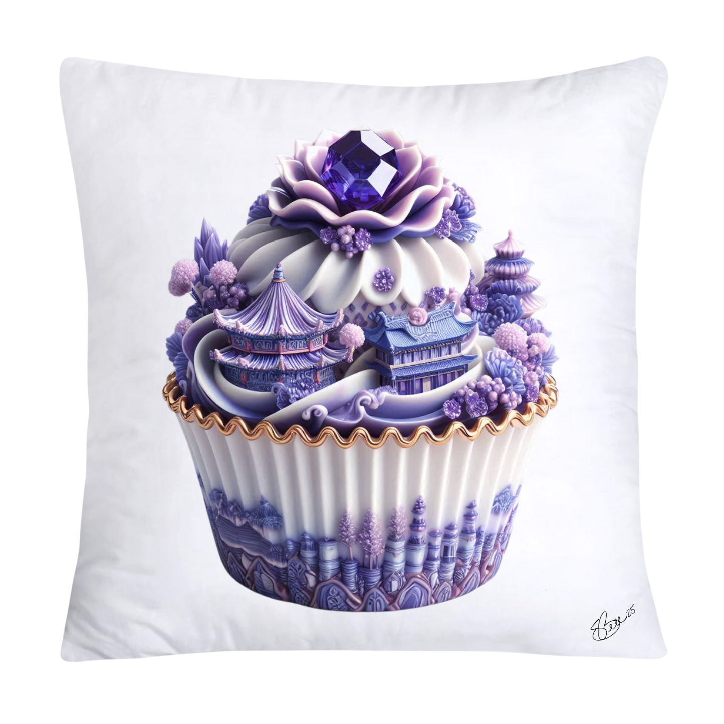 18x18 Purple Willow Chinoiserie Cupcake Throw Pillow Covers-5461