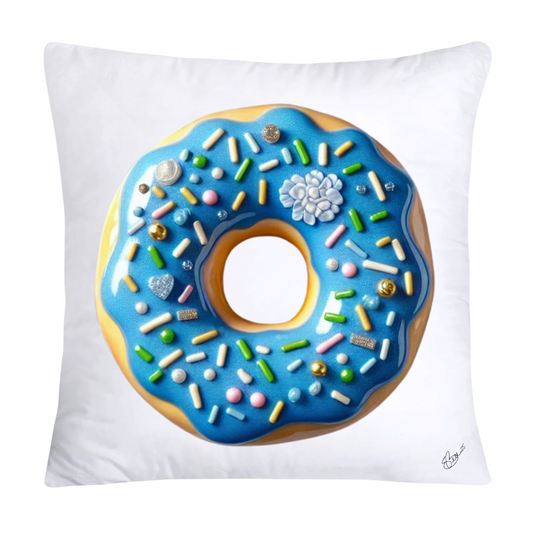 Whimsical Blue Willow Donut Throw Pillow Covers 18x18-1271