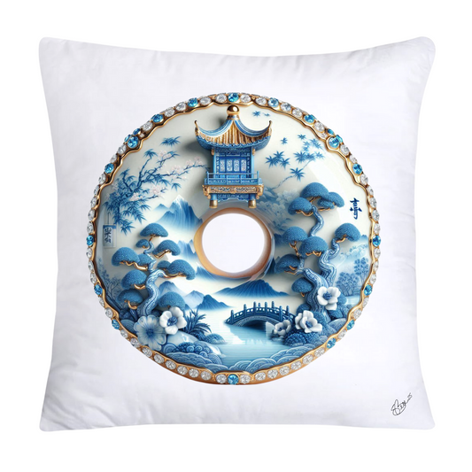 Blue Willow Whimsical Donut 18x18 Throw Pillow Covers-1375