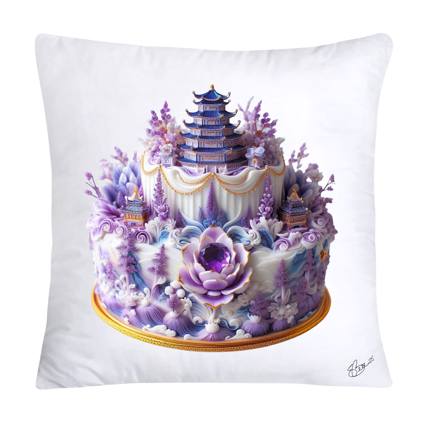 Purple Willow Sweet Cake Throw Pillow Covers-4302