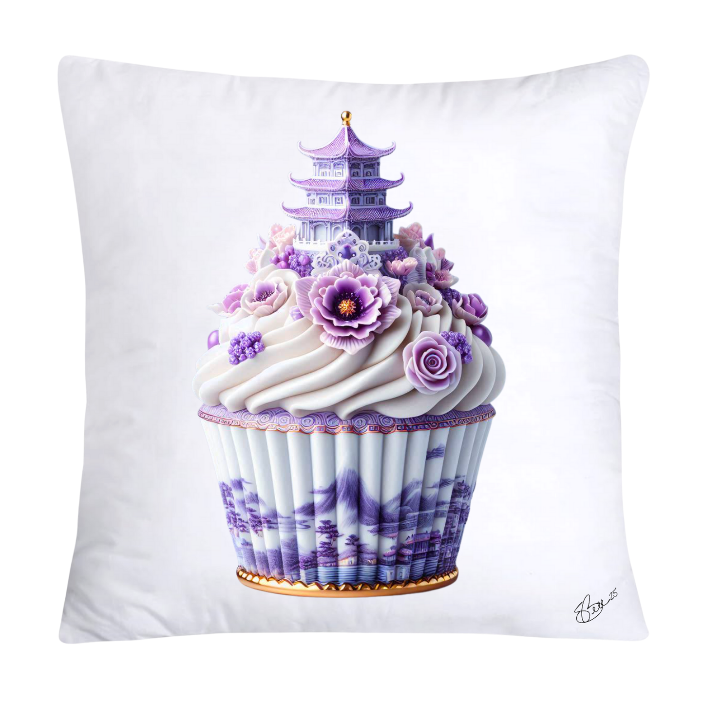 Purple Willow Sweet Cupcake Throw Pillow Covers-4321