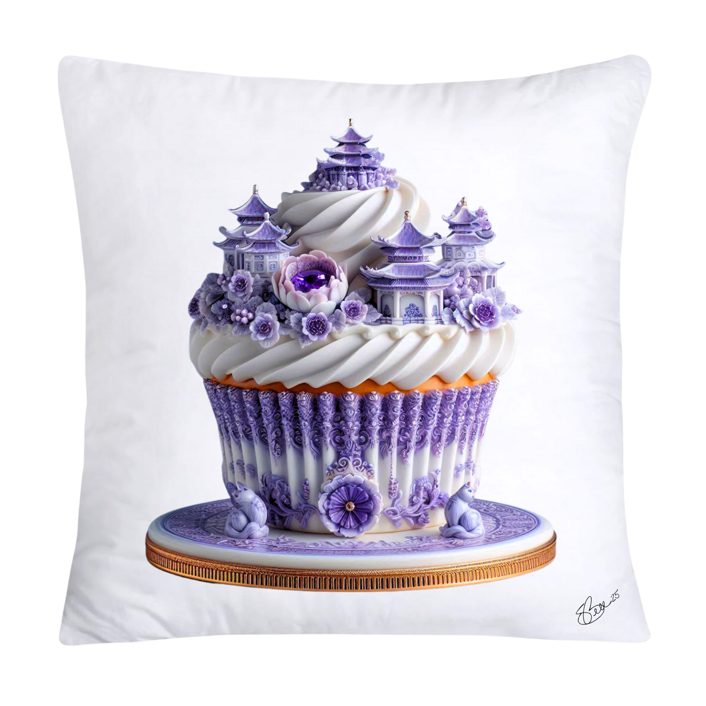 Purple Willow Sweet Cupcake Throw Pillow Covers-4322
