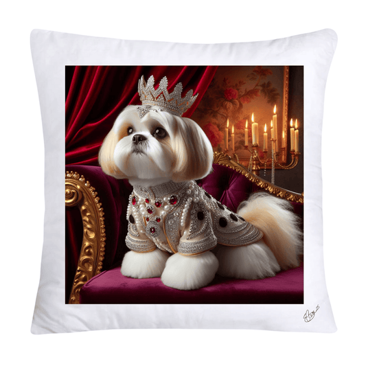 Royal Pet Portrait Pillow Covers 18X18-Shih Tzu at Versailles-2836
