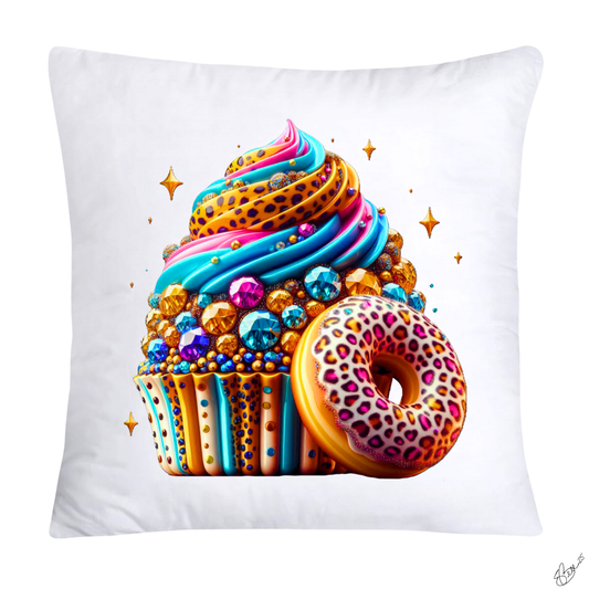 18x18 Wild Animal Print Cupcake Throw Pillow Covers-907