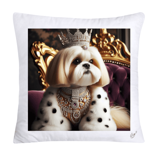 Royal Pet Portrait Pillow Covers 18X18-Shih Tzu at Versailles-2815