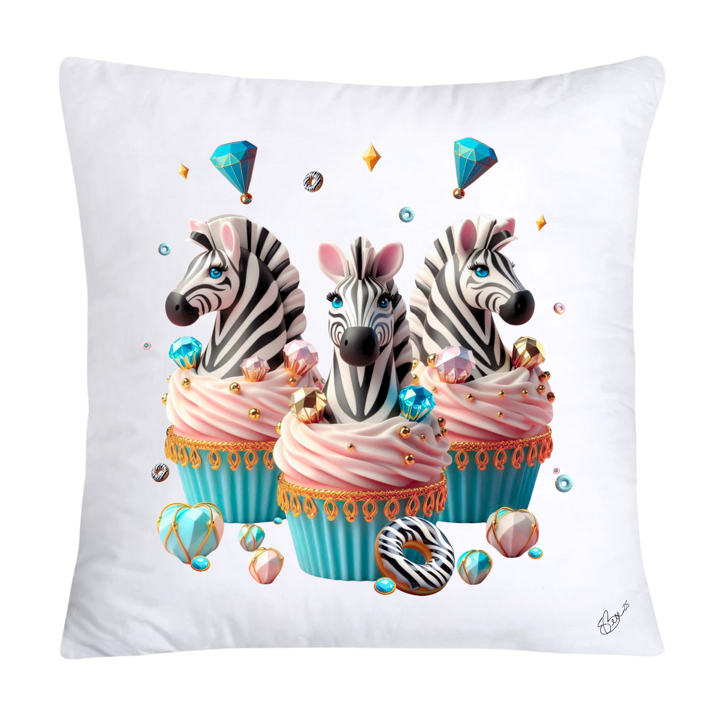 Wild Animal Print Cupcake Throw Pillow Covers 18X18-2496