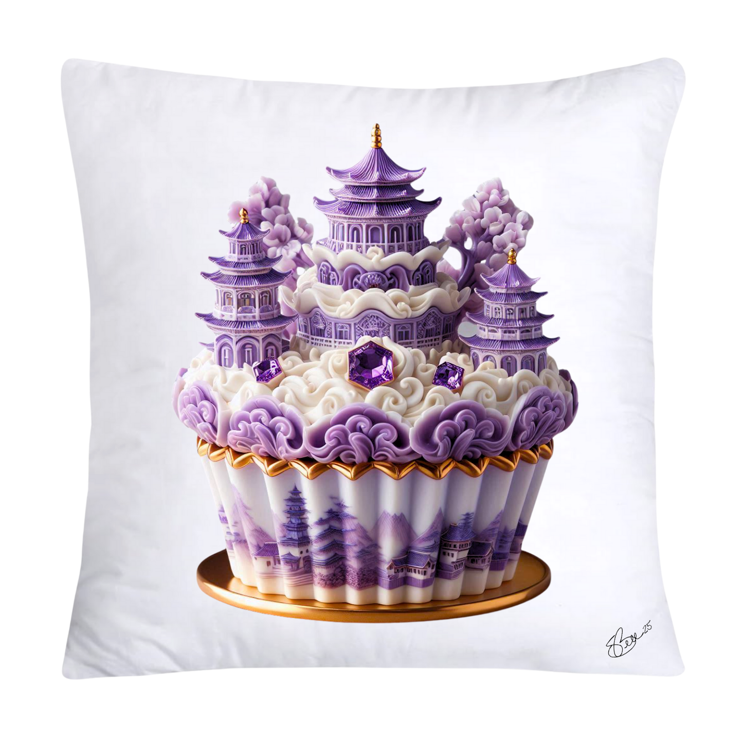Purple Willow Sweet Cupcake Throw Pillow Covers-4338