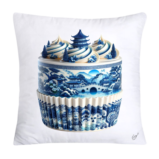 Blue Willow 18x18 Chinoiserie Cupcake Throw Pillow Covers-4949