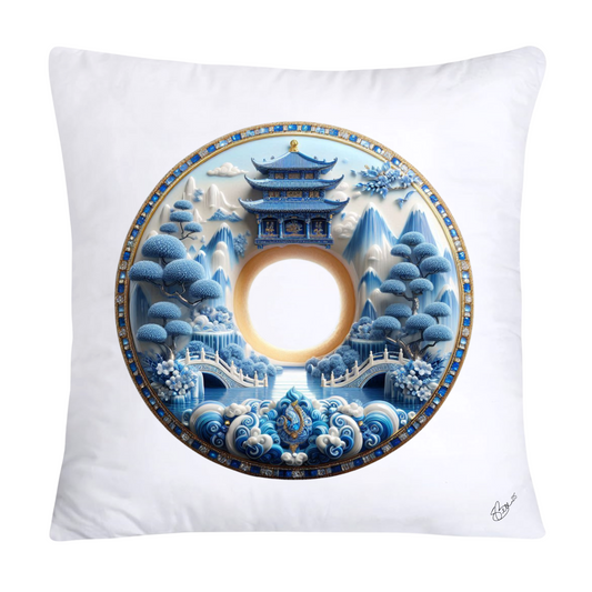 Blue Willow Whimsical Donut Throw Pillow Covers 18X18-1403