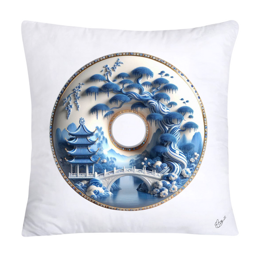 Blue Willow Whimsical Donut Throw Pillow Covers 18X18-1406