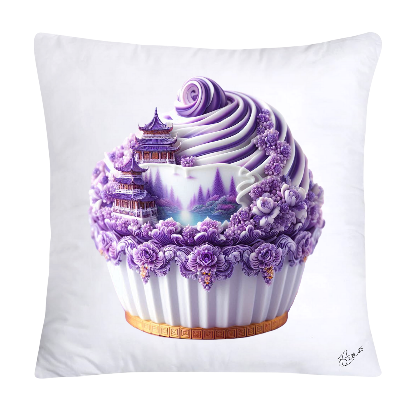 18x18 Purple Willow Chinoiserie Cupcake Throw Pillow Covers-5431