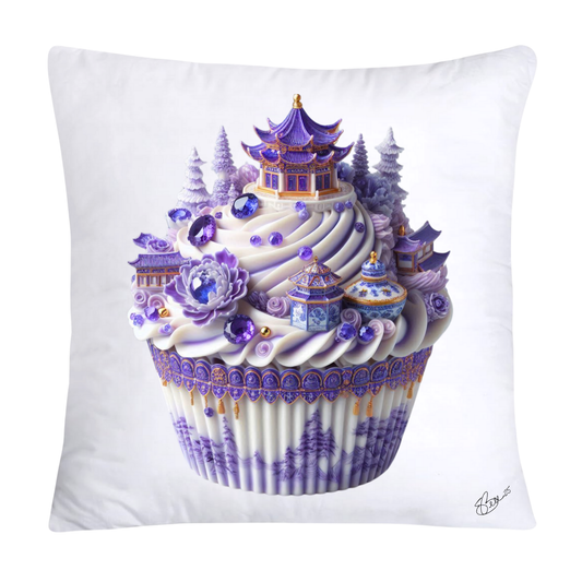 18x18 Purple Willow Chinoiserie Cupcake Throw Pillow Covers-5463