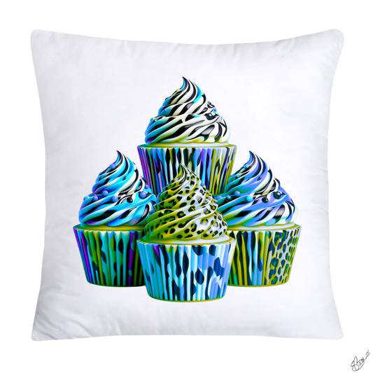 Wild Animal Print Cupcake Throw Pillow Covers 18x18-384
