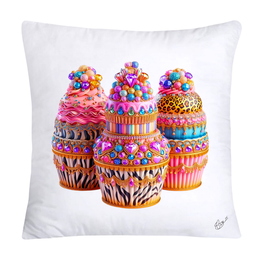 Wild Animal Print Cupcake Throw Pillow Covers 18x18-877