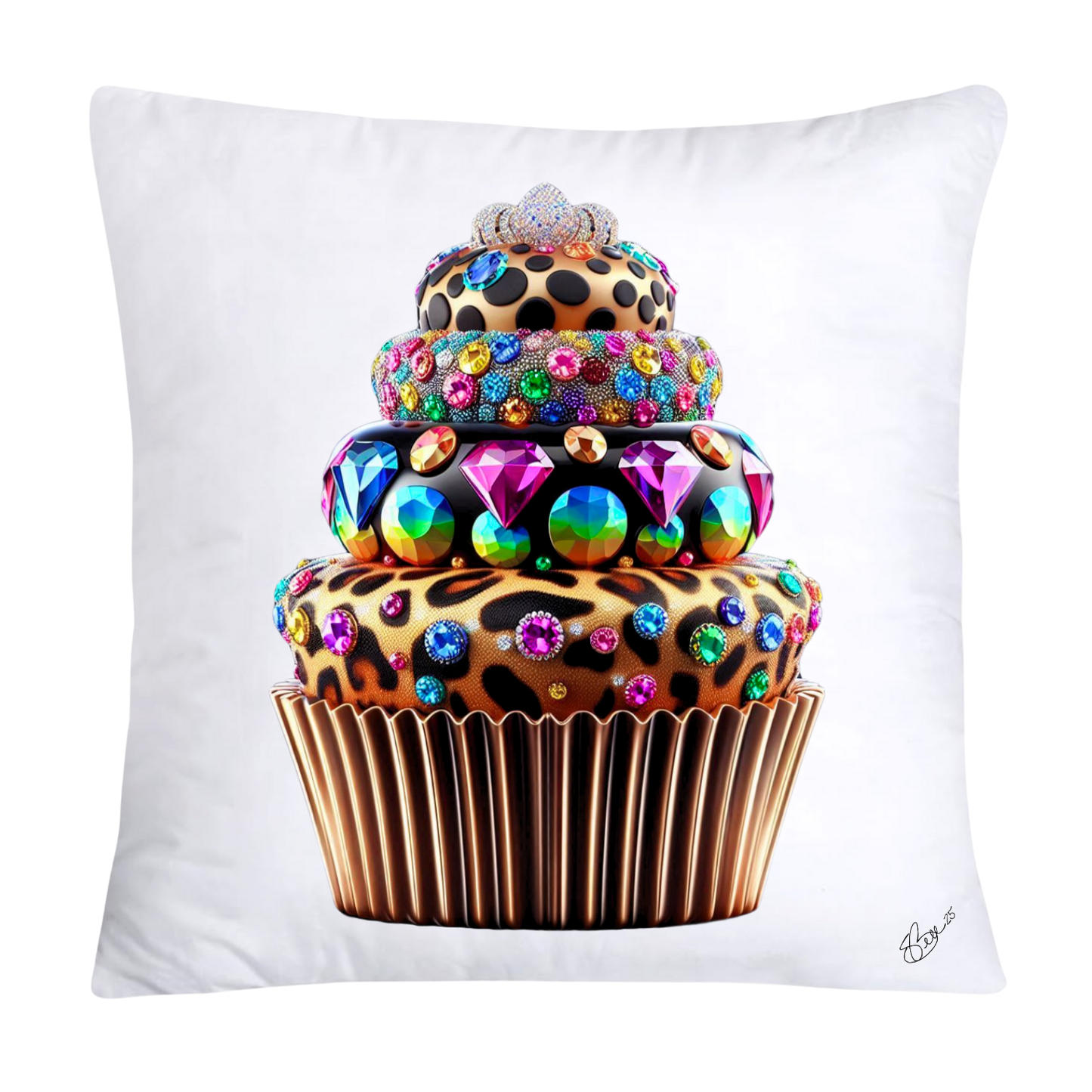 Wild Animal Print Cupcake Throw Pillow Covers 18x18-876
