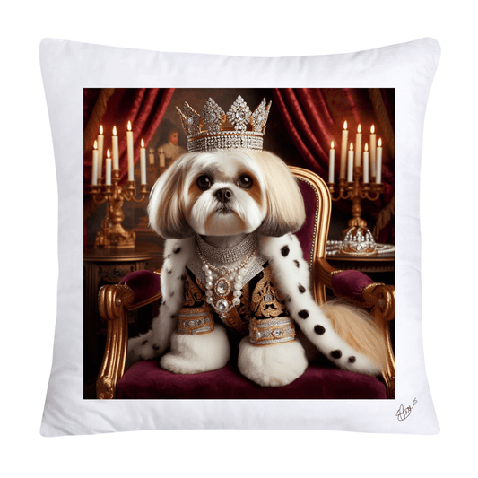 Royal Pet Portrait Pillow Covers 18X18-Shih Tzu at Versailles-2817