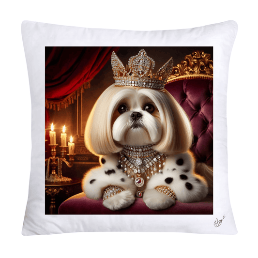 Royal Pet Portrait Pillow Covers 18X18-Shih Tzu at Versailles-2809