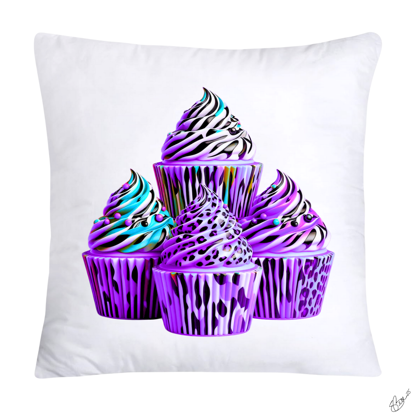 Wild Animal Print Cupcake Throw Pillow Covers 18x18-359