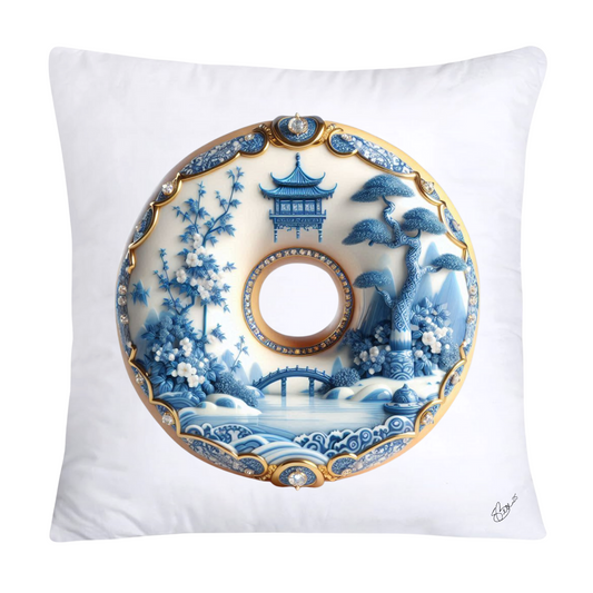 Blue Willow Whimsical Donut Throw Pillow Covers 18X18-1410