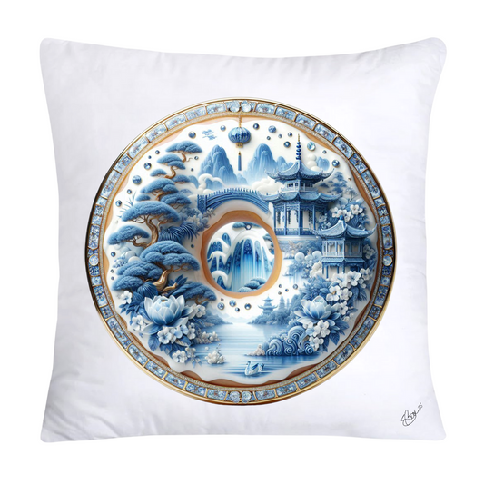Blue Willow Whimsical Donut 18x18 Throw Pillow Covers-1369