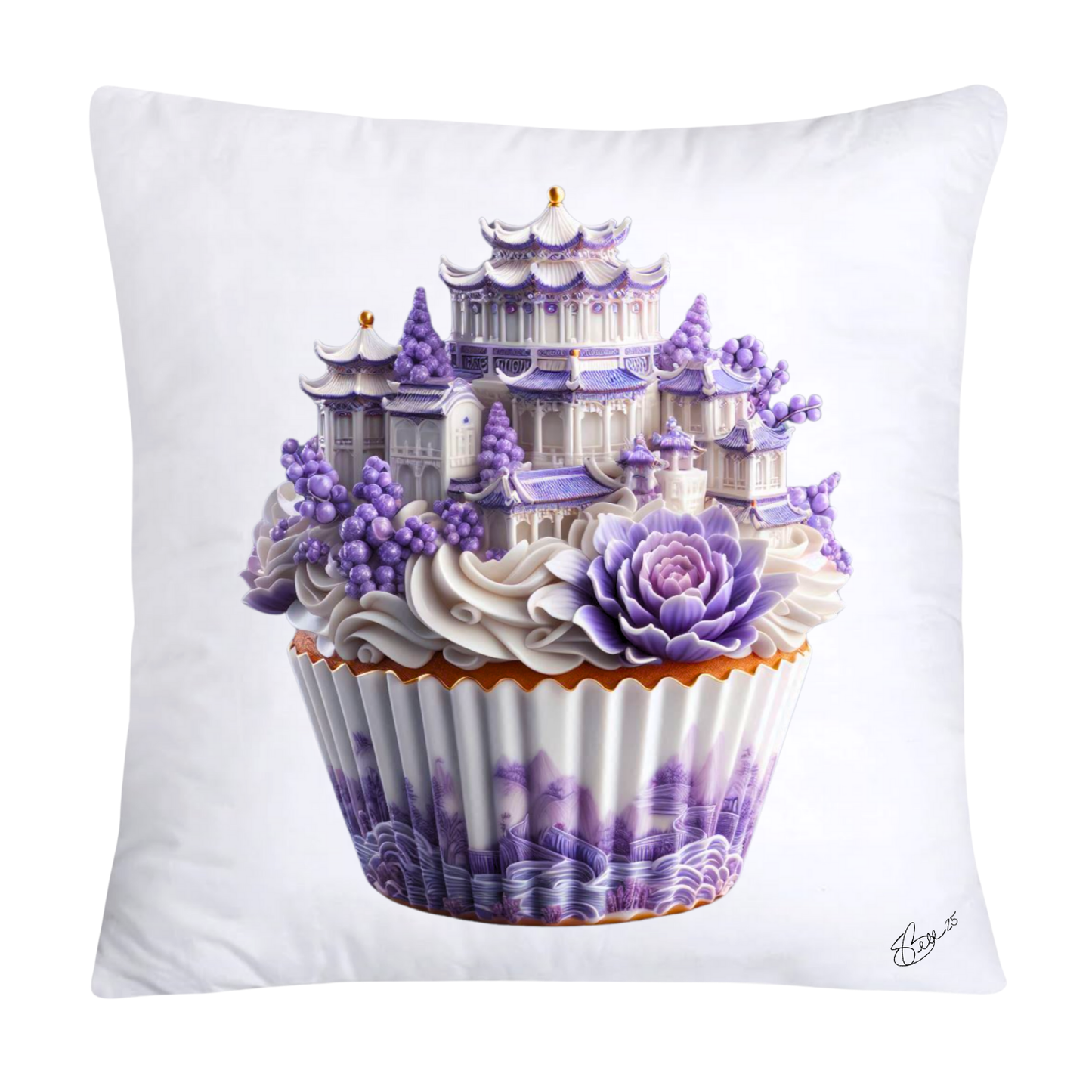 18x18 Purple Willow Chinoiserie Cupcake Throw Pillow Covers-5459