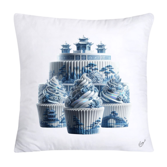 Blue Willow 18x18 Chinoiserie Cupcake Throw Pillow Covers-4971
