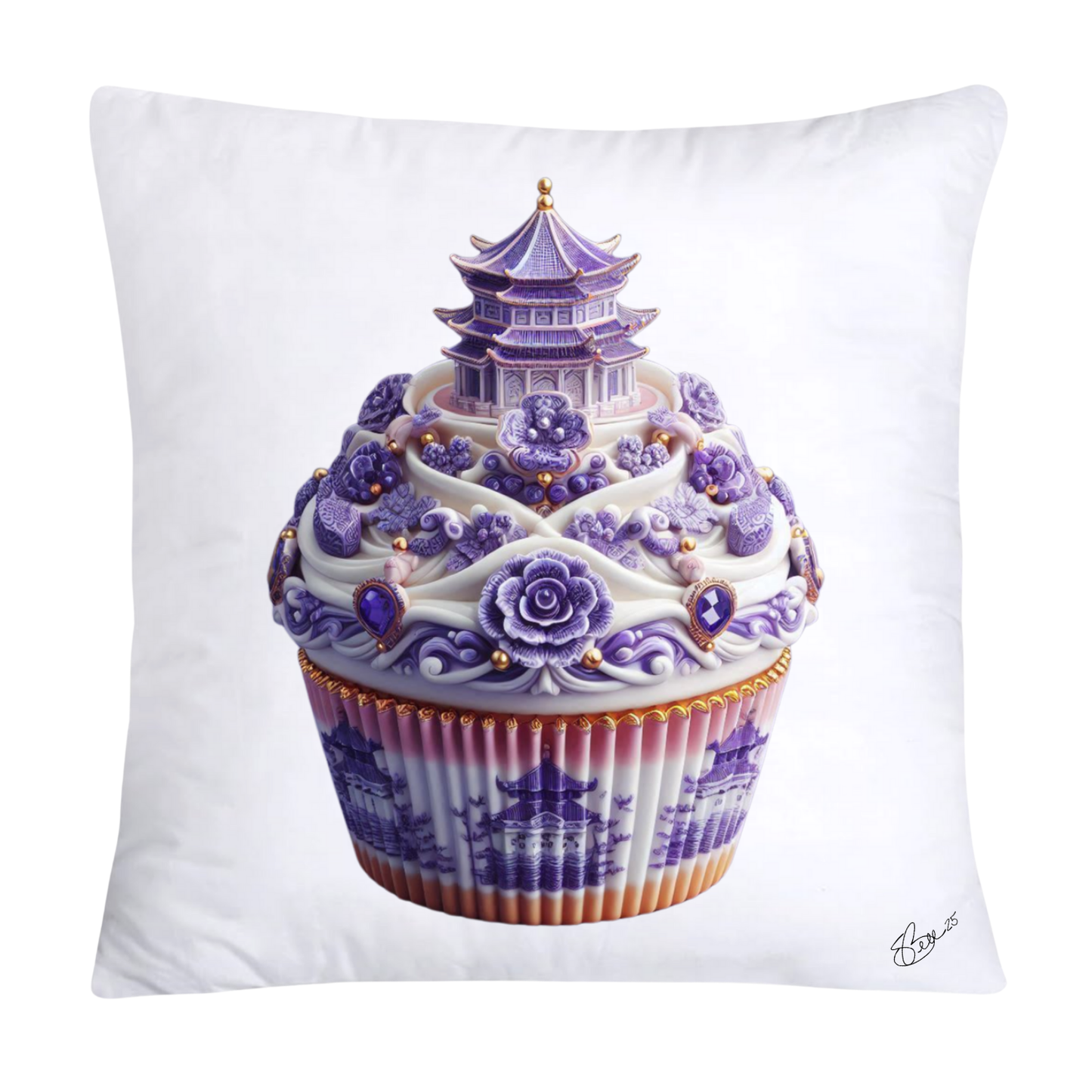 Purple Willow Sweet Cupcake Throw Pillow Covers-4299