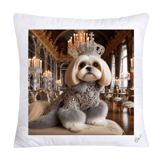Royal Pet Portrait Pillow Covers 18X18-Shih Tzu at Versailles-2826