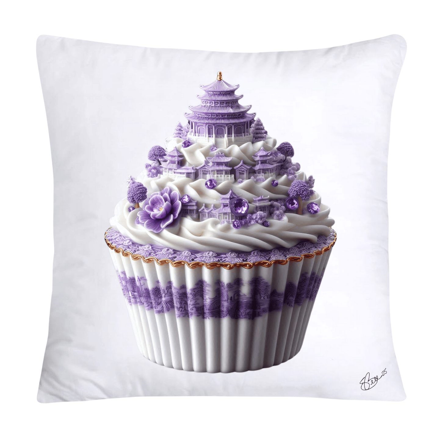 Purple Willow Sweet Cupcake Throw Pillow Covers-4360