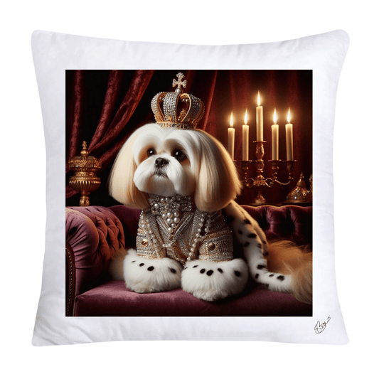 Royal Pet Portrait Pillow Covers 18X18-Shih Tzu at Versailles-2833