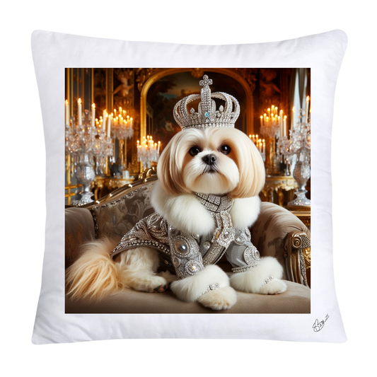 Royal Pet Portrait Pillow Covers 18X18-Shih Tzu at Versailles-2814