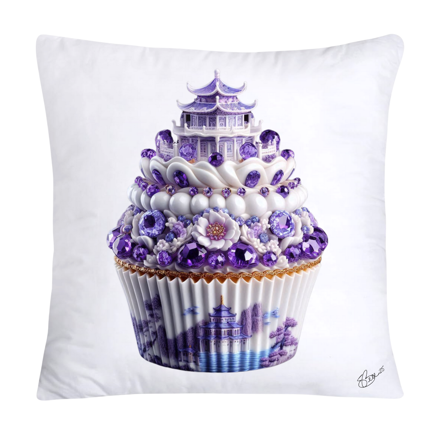 Purple Willow Sweet Cupcake Throw Pillow Covers-4307
