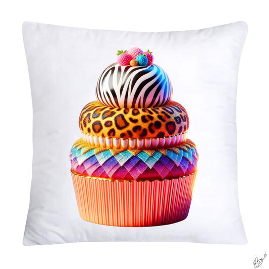18x18 Wild Animal Print Cupcake Throw Pillow Covers-908