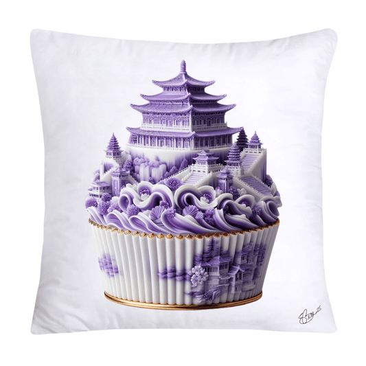 18x18 Purple Willow Chinoiserie Cupcake Throw Pillow Covers-5416