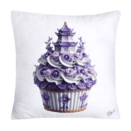 18x18 Purple Willow Chinoiserie Cupcake Throw Pillow Covers-5420