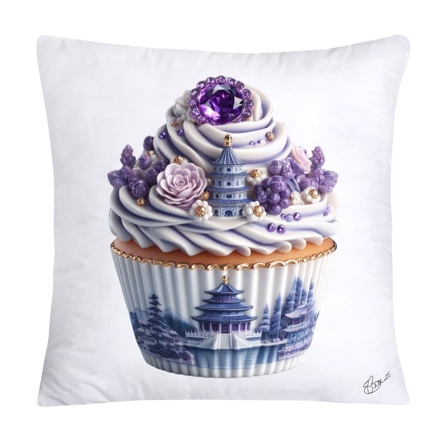 Purple Willow Sweet Cupcake Throw Pillow Covers-4314