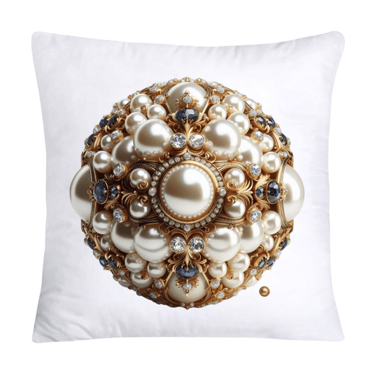 Beautiful Gold, Pearl and Diamond Orb/Ball 18x18 Pillow Covers-5722