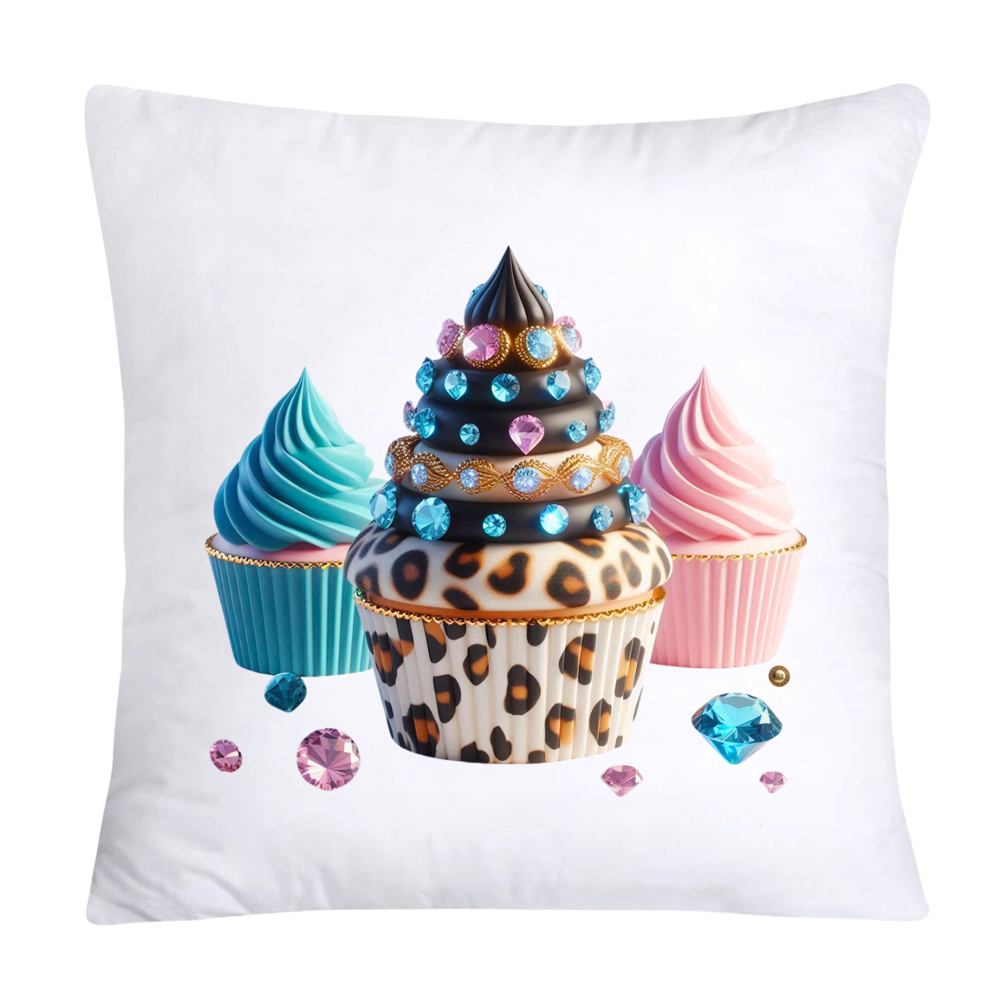 Wild Animal Print Cupcake Throw Pillow Covers 18X18-3720